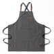 thumbnail image 1 of Zhuge Delantales de chef para hombres y mujeres con bolsillos grandes, delantal de trabajo resistente, ajustable, con espalda cruzada de lona de algodón, talla M a XXL (gris), 1 of 4