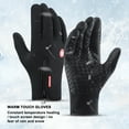 thumbnail image 4 of Wovilon Gloves Sports Autumn and Winter Non-slip Men and Women Plus Velvet Warm Ski Riding Windproof Gloves Winter Outdoor Sport Zipper Gloves, 4 of 5