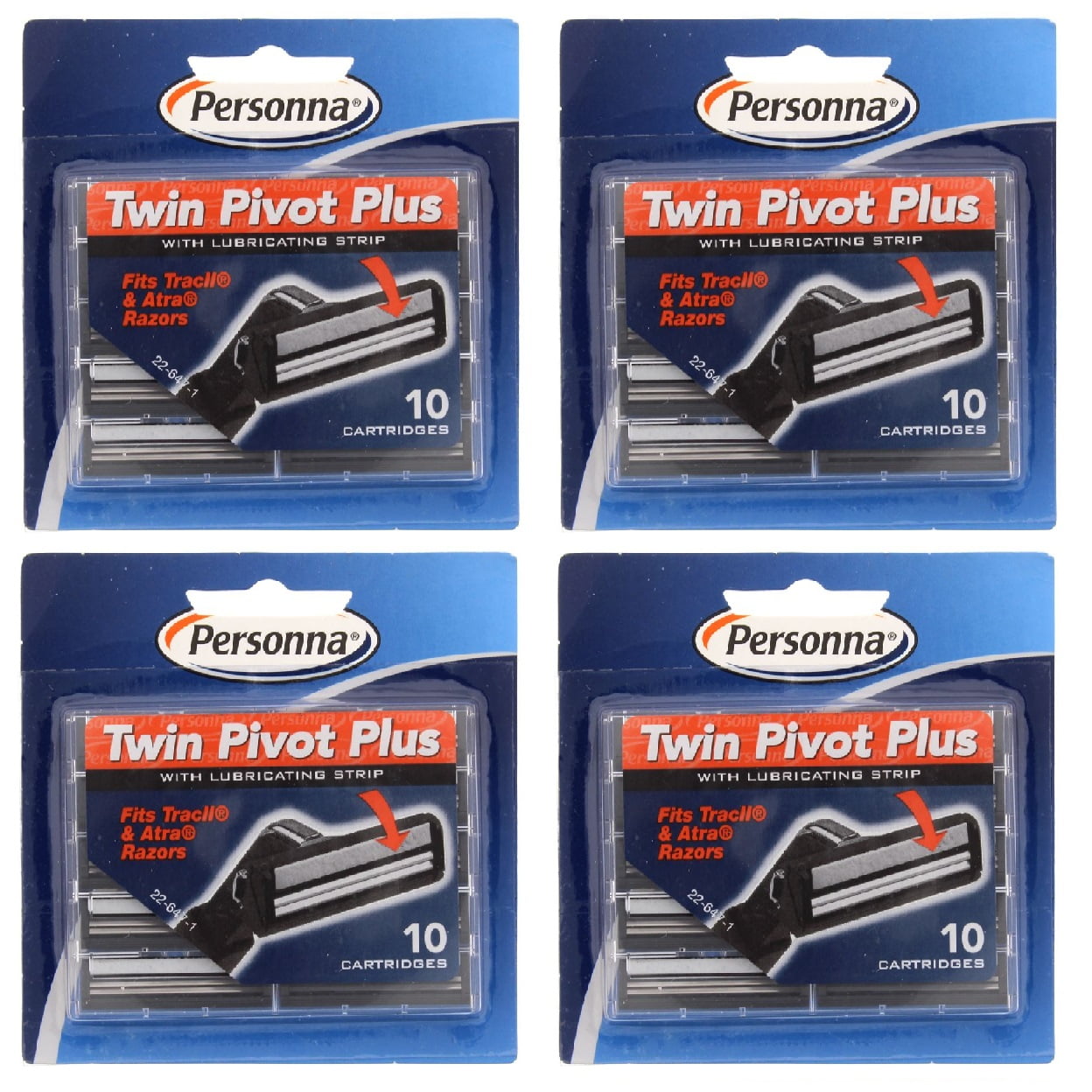 Personna Twin Pivot Plus Refill Blade Cartridges w/ Lubricating Strip for Atra & Trac II Razors 10 ct. (Pack of 4) + Yes to Tomatoes Moisturizing Single Use Mask