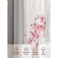 thumbnail image 6 of Sheer Curtains 72 Inches Long 2 Panels, Cherry Blossoms Country Pink Flower Rod Pocket Curtain Voile Draperies, Retro Linen Light Filtering Window Treatment for Living Room Kitchen Bedroom, 6 of 8