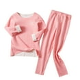 thumbnail image 3 of Swuxness Toddler Fleece Long Sleeve 2 Piece Sets, Fall Plus Size Sets for Kids, Children's Thermal Underwear Set Home Wear Baby's Fall Clothes and Pants for Both Boys and Girls Pink, 7 Years, 3 of 4