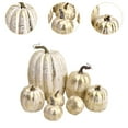 thumbnail image 4 of Lipstore 7 Pieces Fake Pumpkins Model Cute Harvest Decorative DIY Small Rustic Artificial White Gold, 4 of 8