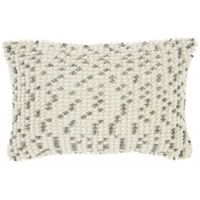 homeroots home decor 386219 Light Gray Dotted Lumbar Pillow