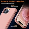 thumbnail image 2 of Compatible with iPhone 12 Pro Max Case, [10 FT Military Grade Drop Protection] [3 in 1 Heavy Duty] Anti-Slip Shockproof Full Body Protective Frosted Phone Case for iPhone 12 Pro Max - Pink, 2 of 13