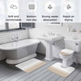 thumbnail image 5 of Beige White Striped Bath Mat 3 Piece Bathroom Rug Set, Modern Abstract Art Aesthetics Non Slip Bath Rug Contour Mat and Toilet Lid Cover, Absorbent Shower Mats Soft Bath Rugs and Mats Sets, 5 of 8