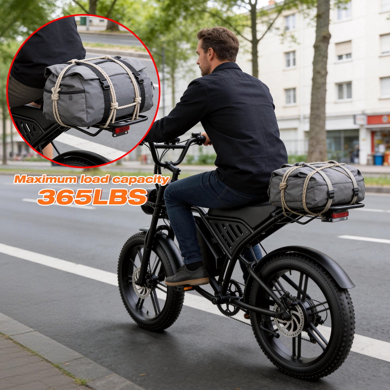 ASKGO 48V 20Ah Electric Bike for Adults, 2200W Peak 750W Fat Tire Off-Road Ebike, 30MPH & 75 Miles, Cargo Ebike,NFC Unlock Electric Dirt Bike,UL2849