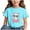 Sky Blue, variant on AUNVITO Summer Unisex Kids Breathable Tee | Printed Pattern T-shirt with Short Sleeves for Children In The Back Of School Season Round Neck Half Sleeve Casual Versatile Top