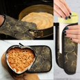 thumbnail image 5 of Yayeee Oven Mitts and Pot Holder Set of 4 Heat Resistant Kitchen Gloves Baking Hot Pad, Black Flower Pattern, 5 of 5
