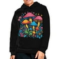 thumbnail image 5 of DISNIMO Flower Mushroom Hoodie Girls Pullover Hoodies Size 11-13 Boys Hooded Sweatshirts for Kids Hoodie Sweatshirt for Teens Graphic Sweatshirts with Hoodies Black Girls Streetwear Fashion Fall, 5 of 7