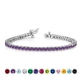 thumbnail image 1 of JeenMata Pulsera de Tenis de 3 Quilates con Corte Redondo y Amatista de Febrero, Piedra Natal, Diseño de Eternidad, Chapado en Oro Blanco, para Mujer y Adulto, 1 of 6