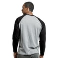 thumbnail image 2 of Top Pro Men's Long Sleeve Raglan Baseball Tee - Black Light Grey, 2 of 2