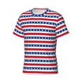 thumbnail image 3 of Yiaed American Patriotic Stars And Stripes Print Mens Short Sleeve Tight Fit T-Shirt, Crewneck Casual Tee-Medium, 3 of 5