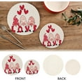 thumbnail image 4 of FREEAMG Cute Valentine's Day Gnome Elf Trivet Pot Holder,Round Woven Potholders Set 2PCS-Braided Hot Pads - Coasters - Table Mats for Cooking and Baking68, 4 of 7