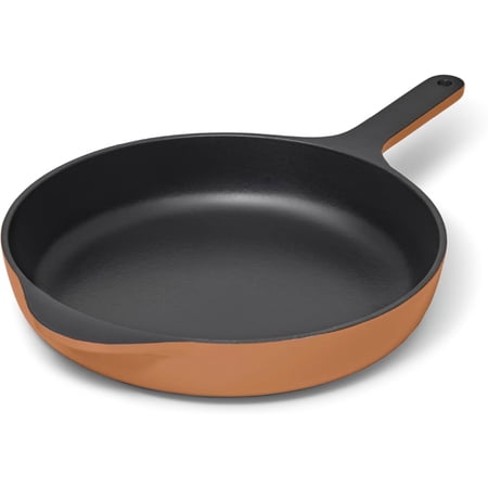 Caraway Cast Iron Skillet - 10.5” Enameled Cast Iron Pan With 3 Layer Enamel Coating - No Seasoning Required - Compatible With All Stovetops - Free From Forever Chemicals - Rust