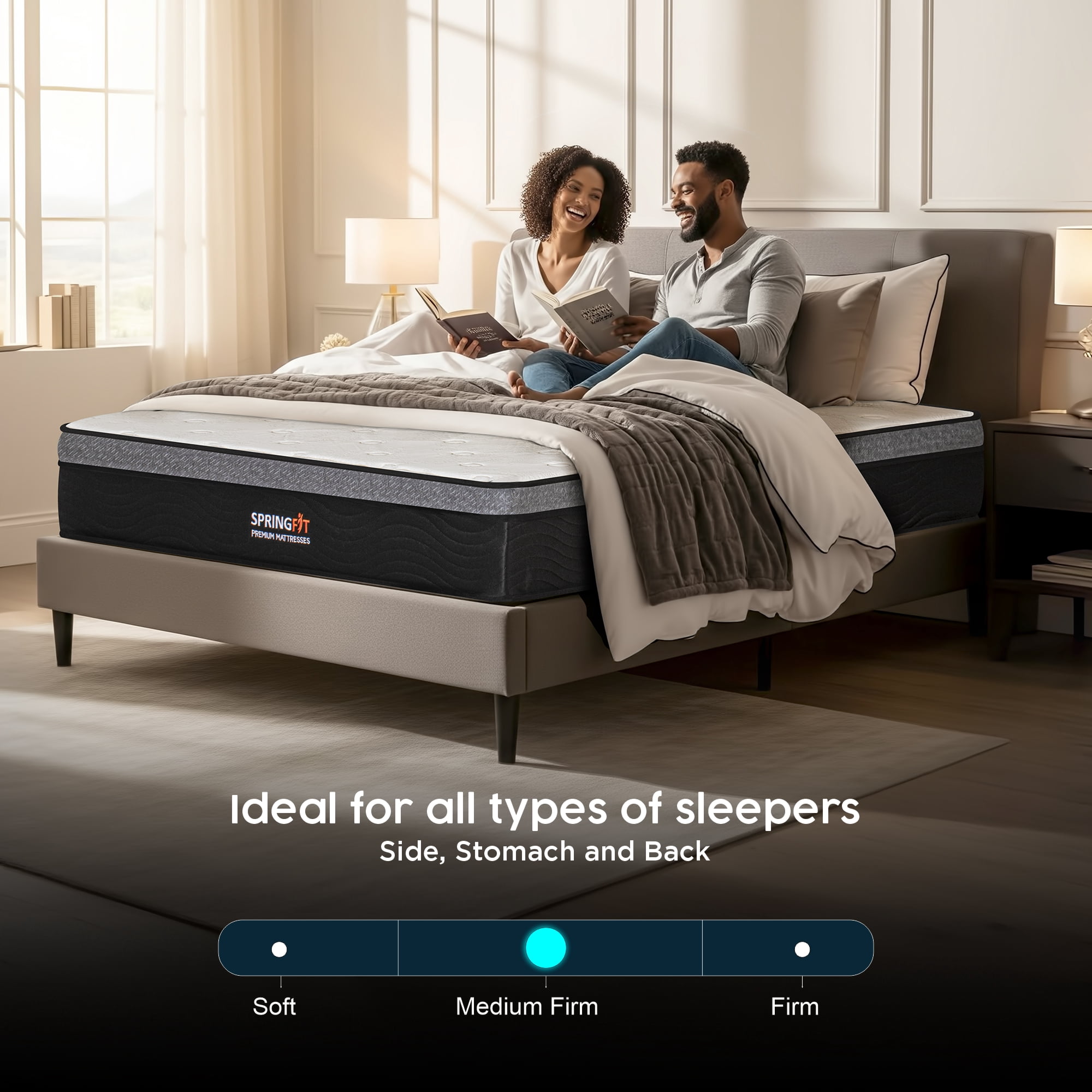 Springfit 10" Hybrid Mattress in a Box, Medium Firm, Pocket Spring, CertiPUR-US®, Twin