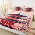thumbnail image 3 of Homewish Japanese Ukiyo-E Twin Sheet Sets,Pink Sakura Twin Fitted Sheet,Classic Japan Architecture Flat Sheet For Girls Teens,Breathable Home Decor,3pcs, 3 of 7