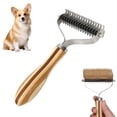 thumbnail image 1 of Bamboo Pet Comb for Long Haired Cats and Dogs with Metal Detangling Blade and Three Interchangeable Comb Heads, 1 of 7
