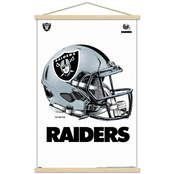 NFL Las Vegas Raiders - Drip Helmet 20 Wall Poster with Wooden Magnetic Frame, 22.375" x 34"