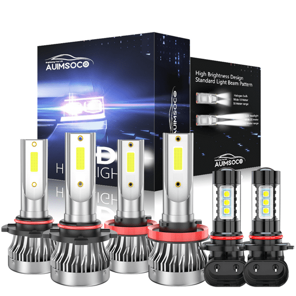 For Toyota 4Runner 2006 2007 2008 2009 6000K LED Headlight Fog Light Bulbs Combo