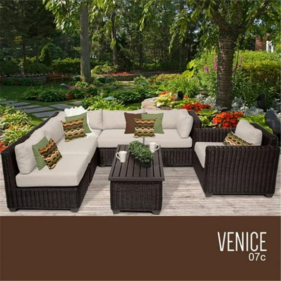 TKC Venice 7 Piece Outdoor Wicker Patio Furniture Set