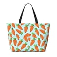 thumbnail image 2 of Kdxio Cartoon Carrot for Beach Bag for Women Large Beach Tote Bag Waterproof Sandproof Swim Bag with Zipper Pockets Beach Vacation Travel, 2 of 7