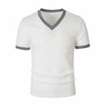 thumbnail image 6 of IhhxPro Men's Knit V-Neck Fitness Tee Quick Dry Stretchable Ribbed Workout Shirt Athletic Gym Activewear Slim Fit Casual Summer Training Top S-3XL, 6 of 9