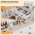 thumbnail image 4 of EastVita 62 inches Buffet Cabinet with Storage Large Sideboard Cabinet Coffee Bar Cabinets with 3 Drawers and 4 Fluted Glass Doors for Home/Kitchen/Dining Room (White), 4 of 7