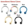 thumbnail image 5 of QQTDFG Nose Septum Ring Lip Nipple Eyebrow Lobe Rings Horseshoe Ear Piercings Hip Hop-Silver 12mm, 5 of 9
