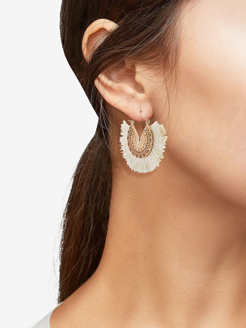 Time and Tru Women's Goldtone and Ivory Tassel Fringe Earring