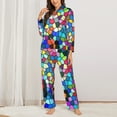 thumbnail image 3 of Bingfone Womens Pajama Sets Colorful Tie Dye Stained Glass 2 Print,Long Sleeve Loungewear Pajamas Set-Large, 3 of 9