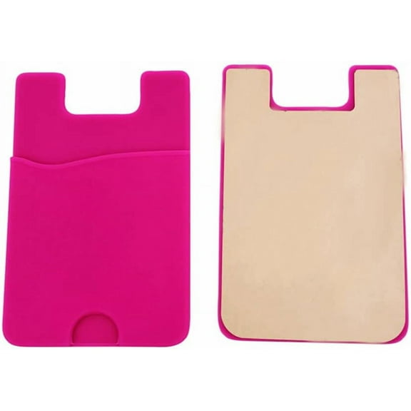 Card Holder Silicone Stick on Cell Phone Wallet with Pocket Portable Self Adhesive Case Pouch Sleeve Pocket Wallet for Smartphones ¼ˆ 3pcs Rosy ¼‰