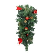 24 "Ornements de balle pré-décorés avec des arcs Swag de larme de Noël artificielle - non éclairé
