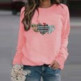 thumbnail image 2 of mihongmao Valentine Tops for Women Round Neck Ladies' Casual Valentine's Day Printed Long Sleeved Round Neck Top/shirt Pink L, 2 of 8