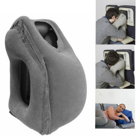 Portable Inflatable Travel Pillow Multifunctional Air Cushion Neck Head Rest Pillow for Long Sleeping on Airplane Flight, Train Trip or Office