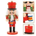thumbnail image 3 of Xmas Nutcracker Statue Tabletop Nutcracker Craft Wooden Nutcracker Ornament, 3 of 8