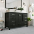 thumbnail image 2 of Eviva London 48" Transitional Espresso Bathroom Vanity with White Carrara Quartz Countertop, 2 of 8