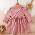 thumbnail image 5 of Zwiiyzr Baby Girls Dress Outfits Lapel Round Neck Corduroy Dress Bunny Bags Cute Dresses for 4-7 Years Old Pink, 5 of 8
