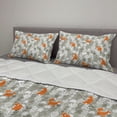 thumbnail image 2 of Fox Comforter & Sham Bedding Set, Orange Silhouettes in Winter Forest Hand Drawn Style Flowers and Herbs, 3 pcs Duvet Set Microfiber Filling Quilt, 5 Sizes, Pale Grey Orange, by Ambesonne, 2 of 4