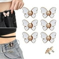 thumbnail image 3 of 6 Pack Butterfly Waist Buckle, No-Sew Decorative Jean Buttons for Pants Sleeves Skirts, Removable Pant Waist Tightener for Women, Fashion Accessory, 3 of 9