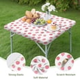 thumbnail image 4 of Red Strawberry Plants Fruit Pink Pattern Square Fitted Tablecloth with Elastic Edge,Square Table Cover,Washable Elastic Table Cover for Home Kitchen Party Decor 34"x34", 4 of 6