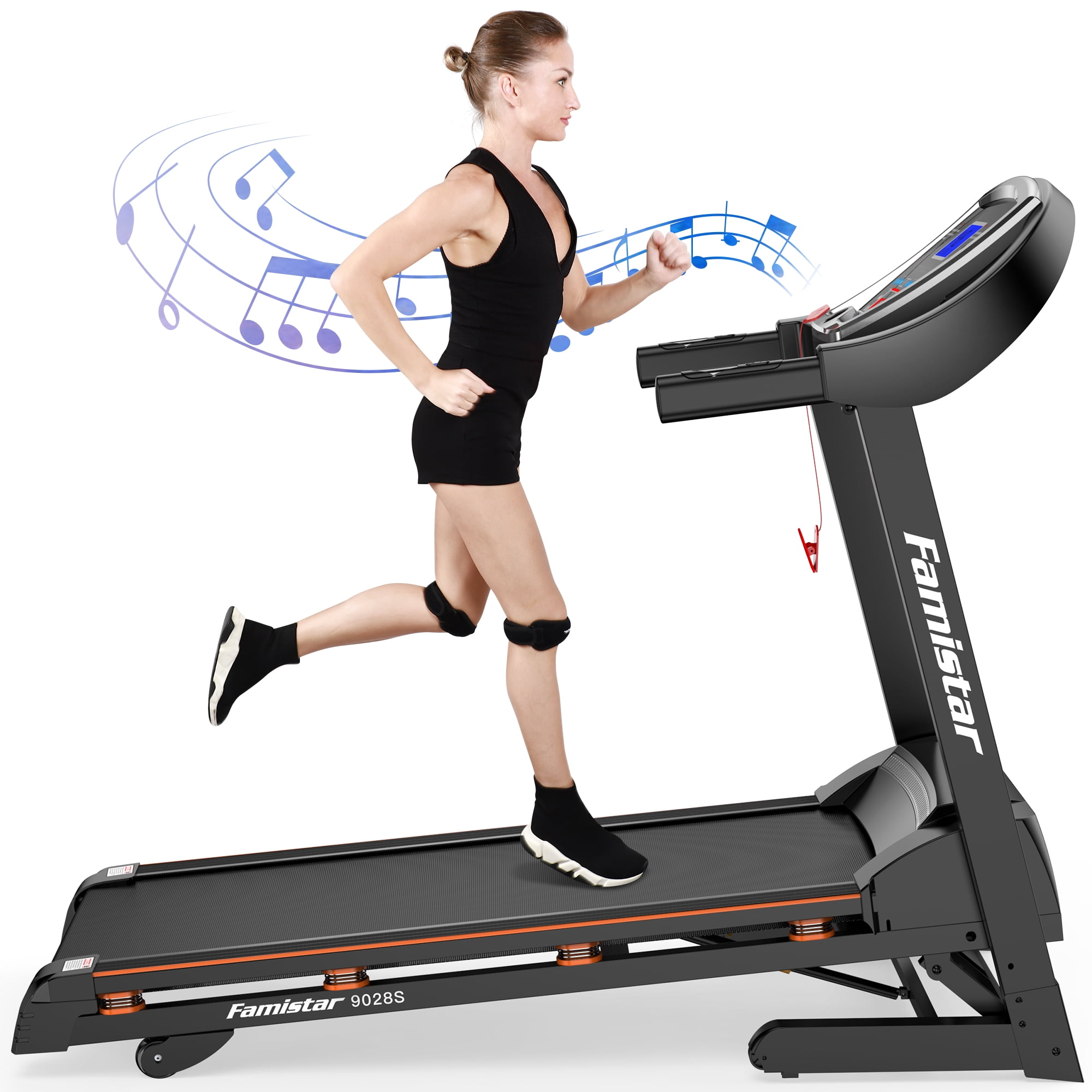 Famistar 15 Auto Incline Treadmill, 3.25HP Folding Treadmill 300 lb