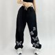 thumbnail image 2 of Gibobby pantalones deportivos Mujeres con bolsillos Ajuste holgado Elástico Cordón Joggers Pantalones Entrenamiento Casual Estampado de Pantalones holgados Correr Yoga Gimnasio (Negro, XL), 2 of 5
