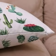 thumbnail image 5 of Summer Tropical Cactus Floral Decorative Throw Pillow Covers 18 x 18 inch Set of 4 Green Plants Flower Cotton Linen Burlap Square Outdoor Cushion Cover Pillow Case for Couch Car Sofa Bed Decor, 5 of 6