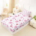 thumbnail image 4 of Manfei Teens Cartoon Bowknot Love Heart Print Twin Sheet Sets 3pcs,Girls Spring Garden Flowers Daisy Bedding,Breathable Home Decor, 4 of 5