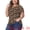 Brown, variant on Women's Plus Summer Casual Floral Top Blouse Round Neck Short Sleeve Tee 2X Black
