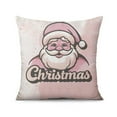 thumbnail image 2 of Christmas Tree Santa Claus Farmhouse Throw Pillow Case Square Square Cushion Covers 18 x18 Inches Set of 2 Christmas Throw Cushion Case for Indoor Home Bedroom, 2 of 7