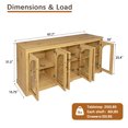 thumbnail image 2 of HOQBN 68" Modern Arched Glass Sideboard with 6 Doors, Buffet Cabinet with Storage and Adjustable Shelves, Large Credenza for Living Room,Kitchen,Entryway,Natural, 2 of 9