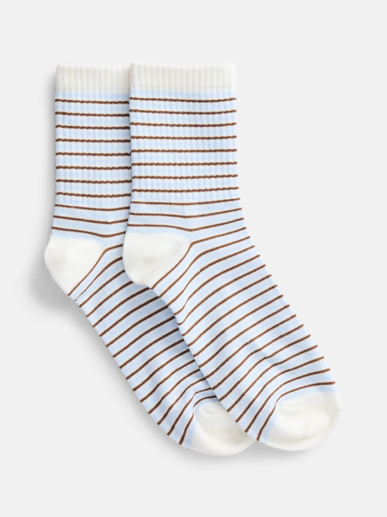 No Boundaries Women's Ribbed Mid Crew Socks, 6 Pack, Shoe Sizes 4-10