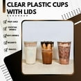 thumbnail image 3 of Green Direct Clear Plastic Cups with Lids - 24 oz Disposable Cups for Iced Coffee, Bubble Tea, Smoothies, Cold Drinks - Sturdy Cups with Tight Lids for On-the-Go Use, Parties, Pack of 50, 3 of 7