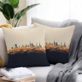 thumbnail image 3 of Outdoor Pillow Cover Abstract Black Orange Waves City Set of 2 Waterproof Throw Pillowcases Modern Art Decorative Patio Furniture Pillows for Couch Garden Indoor & Outdoor Use, 3 of 9